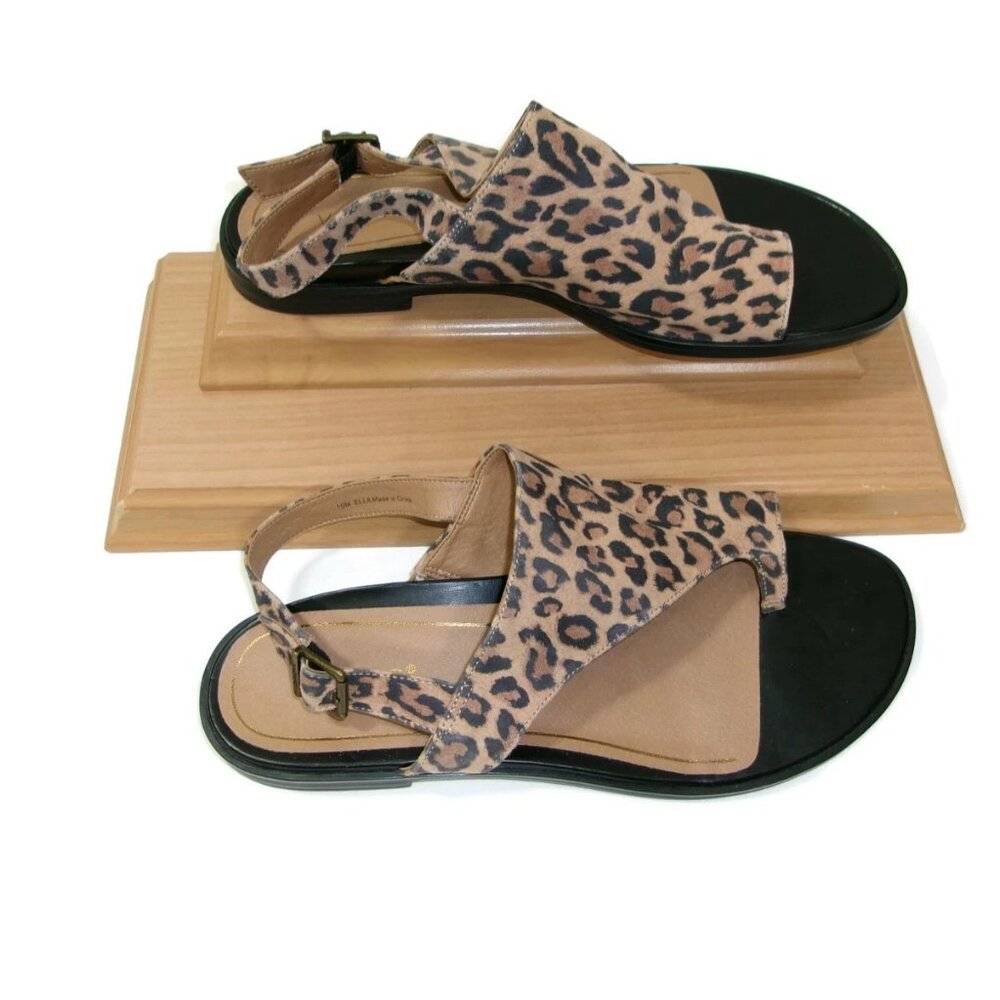 Vionice Womens Ella Toffee  Leather Leopard Print Sandals Shoes Size 10 M - Picture 14 of 16